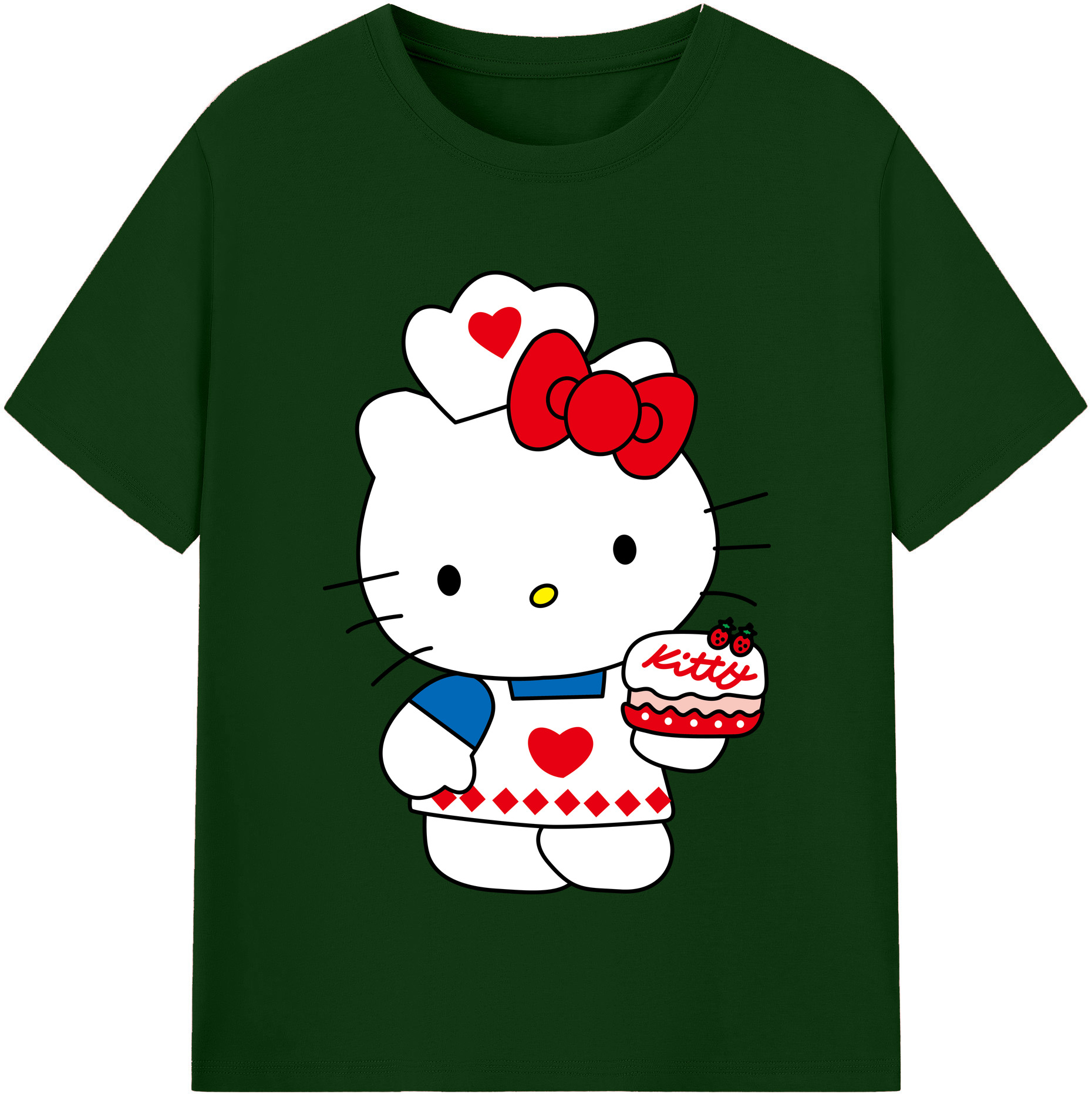 （画像用） Hello Kitty ハローキティ 綿100％半袖Tシャツ（フロントプリント）